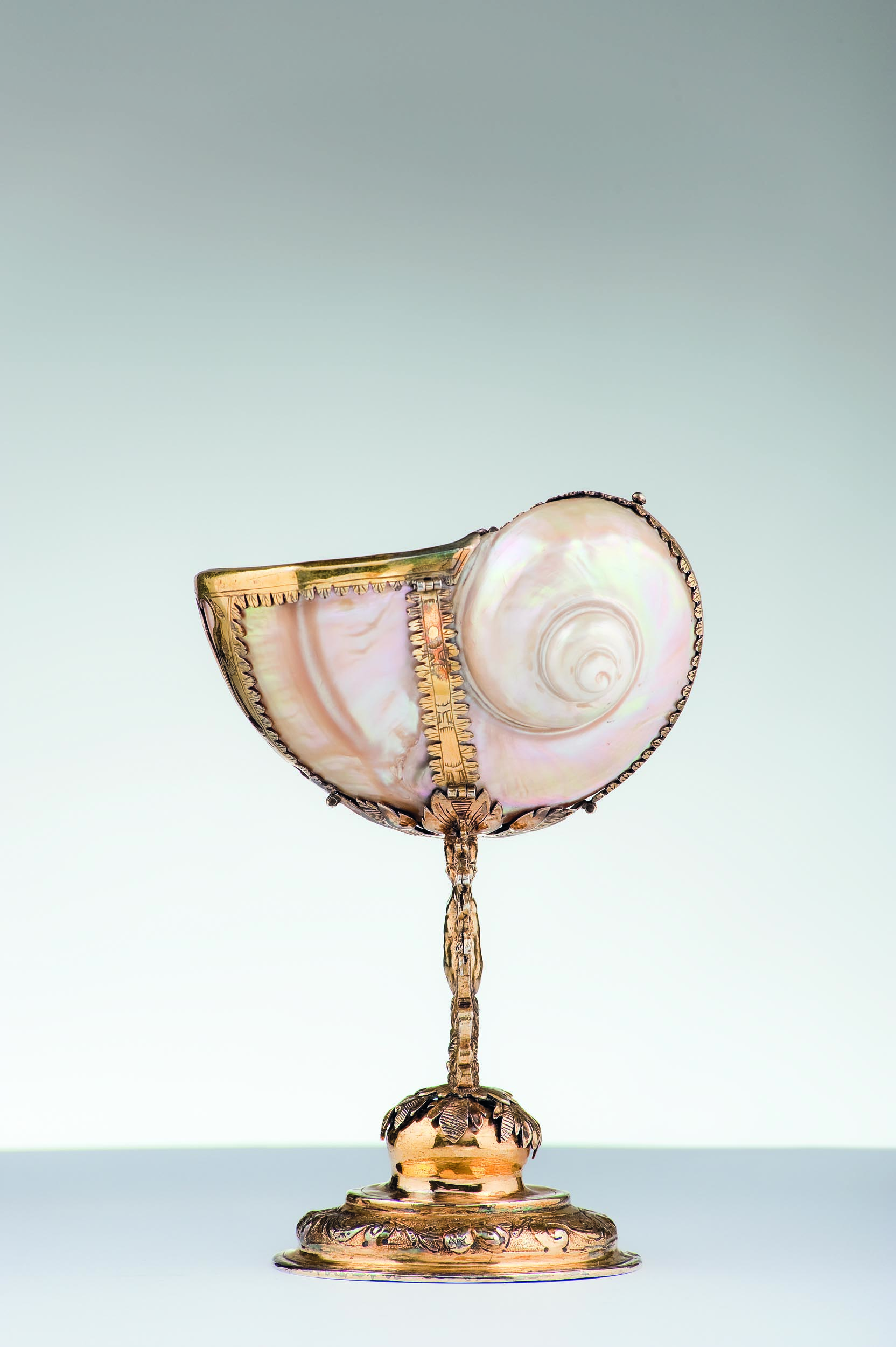 German Silver Gilt and Shell Covered Nautilus Cup, circa 1880 For Sale at  1stDibs